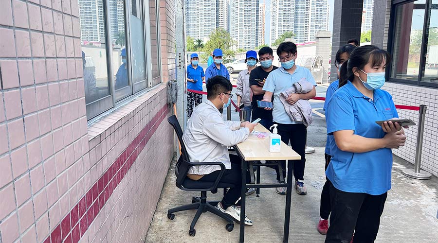 迅速防疫！金環(huán)電器積極配合醫(yī)護人員上門測核酸！