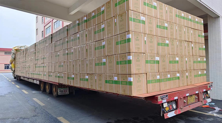 場面壯觀！國內(nèi)某知名品牌客戶2000臺波輪洗衣機(jī)高效裝柜完畢