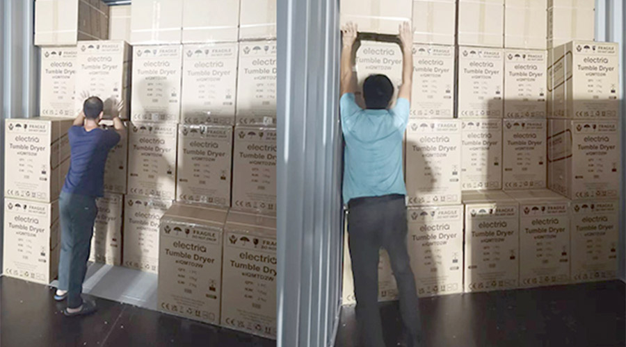 講效率！快速完成英國客戶Electriq衣物烘干機裝柜出貨任務(wù)