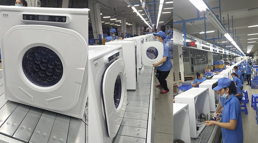 現場圖示！家用干衣機工廠生產線組成